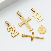 Pendentif personnalisé en métal en acier inoxydable avec étiquettes logo plaqué accessoires de bijoux pour la fabrication de colliers breloques en cristaux de style tendance