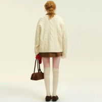 Pull en tricot torsadé personnalisé pour femme, marque privée, OEM, ODM, pull tricoté de haute qualité, cardigan doux pour l'hiver et le printemps