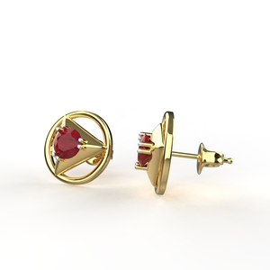Avarta Jewellery 18K Hallmarked Gold Studs Pendientes con certificado Lab Grown Diamond Ruby Gems para niñas y mujeres en venta al por mayor - Product Image 2
