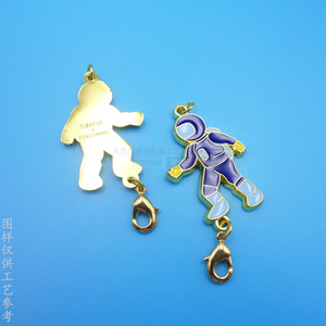 Cartoon Astronaut Pendant Alloy <b>Charm</b> With Lobster Clasp <b>Bag</b> Accessory - Product Image 3