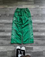 Pantalon de Survêtement en Nylon à Bandes Latérales, Léger, Coupe Large, Jogger, Impression Sérigraphique, pour Homme, Séchage Rapide