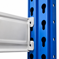 Étagère de rangement métallique bleue à 4 niveaux, haute capacité, durable, système de rayonnage en acier blanc à longue portée, hauteur réglable, robuste