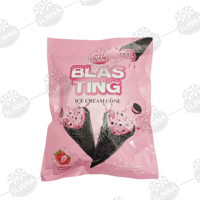 En gros Cornet de crème glacée éclatant saveur fraise, cornet gaufrette croustillant fourré, Halal, emballage individuel, collation sucrée au chocolat