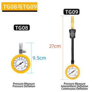 เกจวัดแรงดันลมยางขนาดเล็ก 2 นิ้ว รุ่น Micro Tiny  หน้าปัดสแตนเลส พร้อมระบบปล่อยลมต่อเนื่อง  ฝาครอบยางป้องกัน - VOLCANO TG09 - Product Image 2