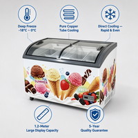 Congelador Exhibidor de Helados de Vidrio de Alta Calidad, Vitrina Comercial para Bebidas Frías, Ideal para Tiendas de Conveniencia y Hoteles