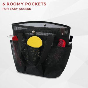 Bolsa de ducha ventilada de color sólido resistente al agua, cesta de baño grande de malla, organizador para gimnasio, dormitorio, artículos de aseo, playa, natación - Product Image 1