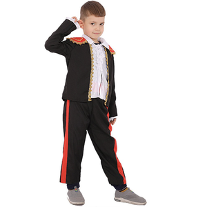 Enfants fille garçon Flamenco Costumes de danse espagnole avec ventilateur TRAD-005 - Product Image 2