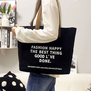 Sacs fourre-tout en toile pour femmes, sac fourre-tout multi-poches avec compartiments, sac à bandoulière grande capacité pour le travail et l'école - Product Image 1