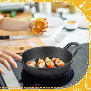 Cuisine Restaurant Petit Plat Casserole Rond <span class=keywords><strong>En</strong></span> <span class=keywords><strong>Fonte</strong></span> Ustensiles De Cuisine Poêles À Steak Assiette Fajita avec Base <span class=keywords><strong>En</strong></span> Bois - Product Image 6