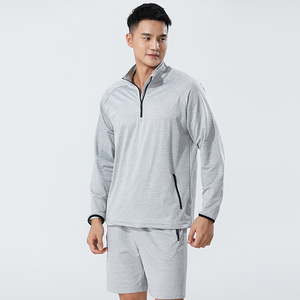 Vêtements <span class=keywords><strong>de</strong></span> sport pour hommes, <span class=keywords><strong>ensemble</strong></span> <span class=keywords><strong>de</strong></span> 2 pièces, t-shirt à manches longues zippé pour la salle <span class=keywords><strong>de</strong></span> sport, short <span class=keywords><strong>de</strong></span> sport, sweat à capuche, <span class=keywords><strong>tenue</strong></span> <span class=keywords><strong>de</strong></span> jogging - Product Image 2