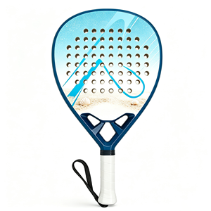 Pala de Tenis de Playa Ligera de Carbono, Logotipo Personalizado Aceptable, Diseño de Superficie Perforada, Empuñadura Blanca Antideslizante, Raqueta de Pádel Profesional - Product Image 1