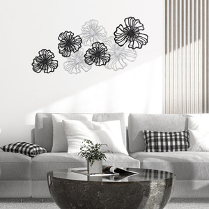 Décoration Murale Florale en Métal Multicolore pour Chambre, Hôtel, Maison - Ensemble d'Art Mural Floral en Fer Forgé - Product Image 4
