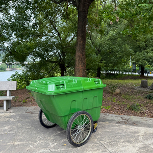 <span class=keywords><strong>Poubelle</strong></span> <span class=keywords><strong>Poubelle</strong></span> en plastique HDPE avec structure debout Grand camion à ordures à roues pour assainissement extérieur 400L - Product Image 1