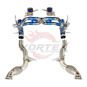 ท่อไอเสีย Vortex Burnt Blue Titanium Performance สำหรับ Ferrari 488 GTB Spider ระบบดาวน์ไปป์แบบไหลสูงพร้อมวาล์วและท่อ X - Product Image 3