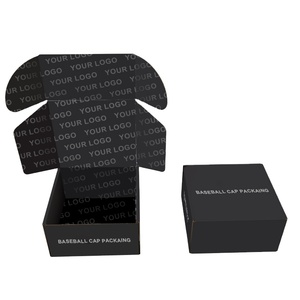 Nouvelle boîte d'emballage en papier kraft pour casquettes de baseball noires PLD 2026, personnalisable, pliable, pour casquettes snapback et casquettes trucker plates - Product Image 4