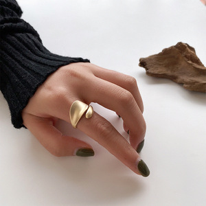 Bague en métal irrégulière couleur or, bague à ouverture irrégulière décalée pour femme et homme, tendance hip-hop, bague réglable, cadeaux de bijoux - Product Image 3