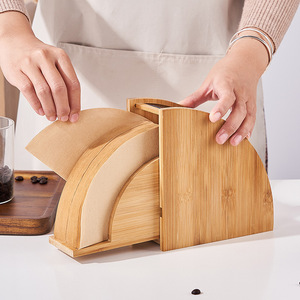 Support en bois pour filtres à café et distributeur de papier – Organisateur de cuisine portable avec rangement et distributeur pour <span class=keywords><strong>Aeropress</strong></span> - Product Image 1