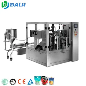 Complete full automatic small scale sachet mango juice drink pouch bag filling sealing machine