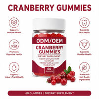 Gummies de canneberge non-OGM, complément de canneberge, bien-être féminin quotidien, emballage OEM, service de vente en gros en stock