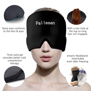 Vente en gros en usine-Logo imprimé Gel Ice Relief Cap Cool Head Ice Pack Mask Soulagement des maux de tête Compresse Form Fitting Cold Therapy Hat - Product Image 3
