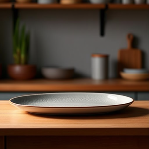 Piatto di Servizio in Ceramica Ovale Marrone Luna 34x24 Cm - Product Image 3