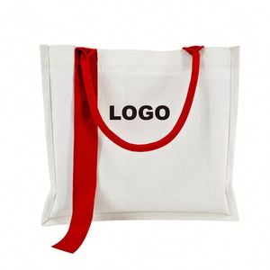 Sac fourre-tout en coton personnalisé avec logo, à longues poignées, pour le shopping promotionnel - Product Image 1
