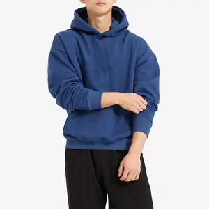 Wholesale Fashion Cotton Solid Color Non String Oversize High Quality Casual Men's Custom Logo Hoodies