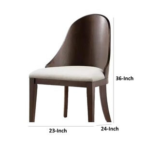 OEHOME DB Lot de 2 chaises de salle à manger modernes du milieu du siècle, capitonnées, dossier tonneau, finition bois de noyer brun, pour salon, maison, bureau - Product Image 4