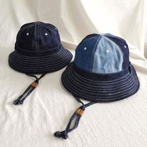 Wholesale Distressed Bucket <b>Hat</b> Custom Logo Summer Outdoor Denim Bucket <b>Hat</b> <b>Men</b> Washed Vintage Denim Bucket <b>Hat</b> <b>Sun</b> Caps - Product Image 2