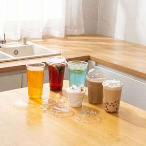 Ice Cream 500ml 16oz PET U Shape Cup Clear Disposable Plastic Cup Ice Cream Boba Bubble Milk Tea Cup