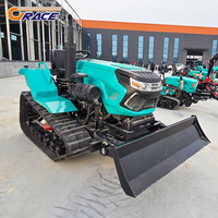 60HP Minitractor agricole motoculteur rotatif Mini Triangle tracteur cultivateur sur chenilles à cultiver