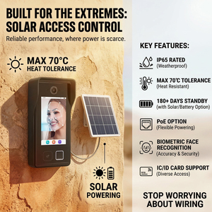 Système d'interphone vidéo solaire Hiwink avec reconnaissance faciale et veineuse, étanche IP65, PoE, pour portail et jardin - Product Image 6