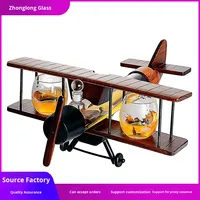 Distributeur de vin et de whisky moderne en forme d'avion Verre à haute teneur en borosilicate Capacité de 1000ml Verseur de vin artisanal soufflé à la main Luxe