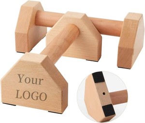 Factory Direct Polished Wooden <b>Parallettes</b> Sports Rehabilitation Push-Up Brackets Foldable Portable Lightweight Fitness - Product Image 1