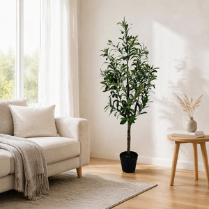 Planta de Olivo Artificial en Maceta, Realista, de 6 pies, con Frutos, para Decoración del Hogar, Venta al por Mayor - Product Image 2