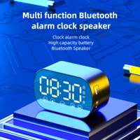 Enceinte Bluetooth sans fil avec double réveil, son stéréo HIFI, haut-parleur extérieur à basses profondes avec fonction carte TF et radio FM