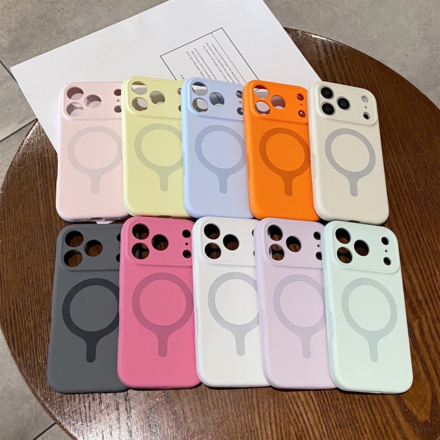 Liquid Silicone Comfortable Skin Touch Magnetic Full Protection Case for iPhone 16 17 Pro Max Wireless Charging Shockproof Cover