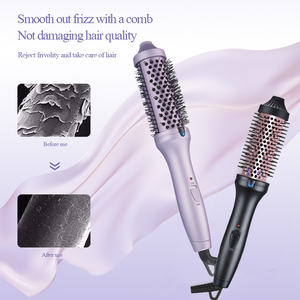 Nouveau produit <span class=keywords><strong>Brosse</strong></span> lissante <span class=keywords><strong>chauffante</strong></span> PTC 2 en 1, peigne boucleur, <span class=keywords><strong>brosse</strong></span> thermique ronde en céramique - Product Image 4