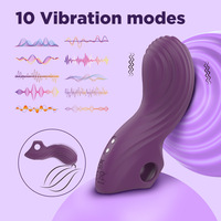 Vibrador Ergonómico Curvo con Funda para Dedos, Estimulador de Punto G y Punto A, Masajeador de 10 Frecuencias, Juguetes Sexuales