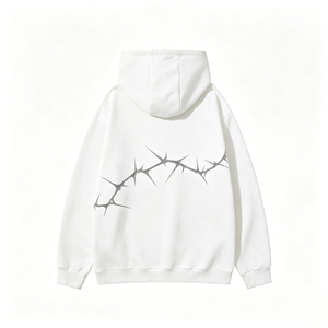 Sudadera con capucha oversize de estilo urbano con cremallera completa y gráfico de espina personalizado para hombre, sudadera informal holgada con capucha. - Product Image 3