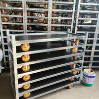 Chariot de rangement à roulettes en acier pour fleurs de pépinière danoise, à quatre roues, réglable et détachable, capacité 100 kg, pour outils
