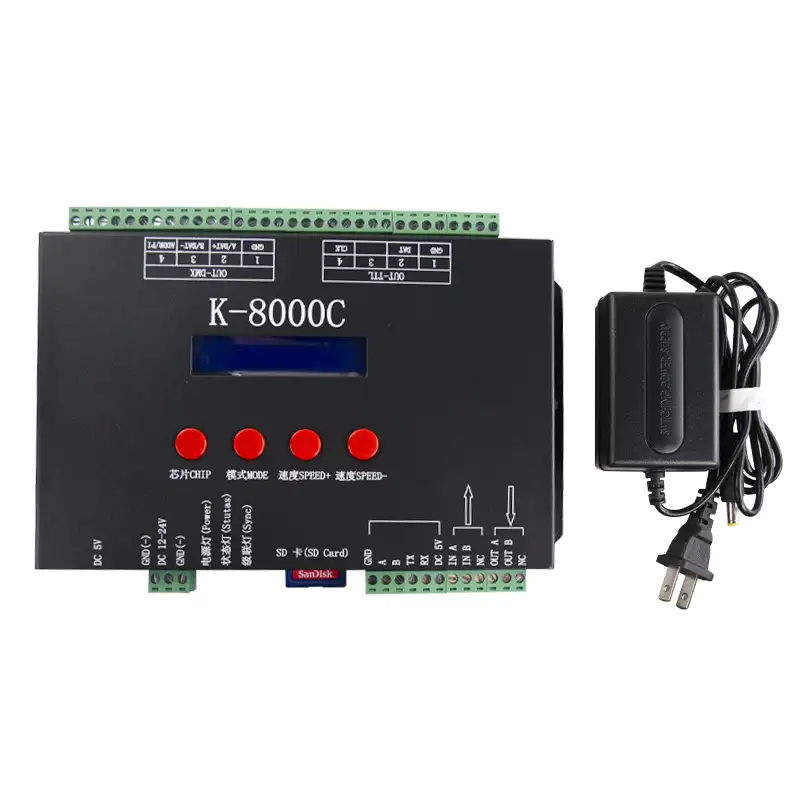 K-8000C Pengontrol Led Dmx Dapat Diprogram Kontrol Offline Kartu SD