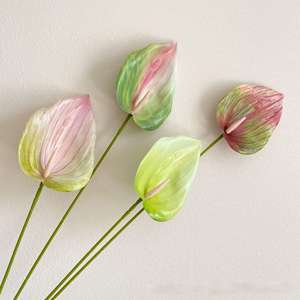 نبات أنثوريوم اصطناعي ثلاثي الأبعاد بتصميم فريد من نوعه، نبات أخضر اصطناعي لتزيين حفلات الزفاف، متوفر بالجملة من المصنع W-A0088 - Product Image 4