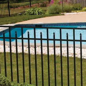 定制流行合金泳池围栏粉末涂层耐用廉价围栏面板中国工厂花式钢铁栅栏
