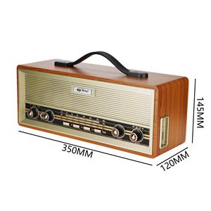 Radio sans fil vintage en bois avec récepteur à ondes courtes Radio rétro Emplacement pour carte USB/TF 35cm Design classique - Product Image 2