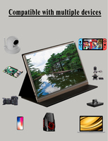 Moniteur LCD intelligent portable de 15,6 pouces 1920*1080p, écran supplémentaire compatible avec les smartphones mobiles, les ordinateurs portables et les ordinateurs