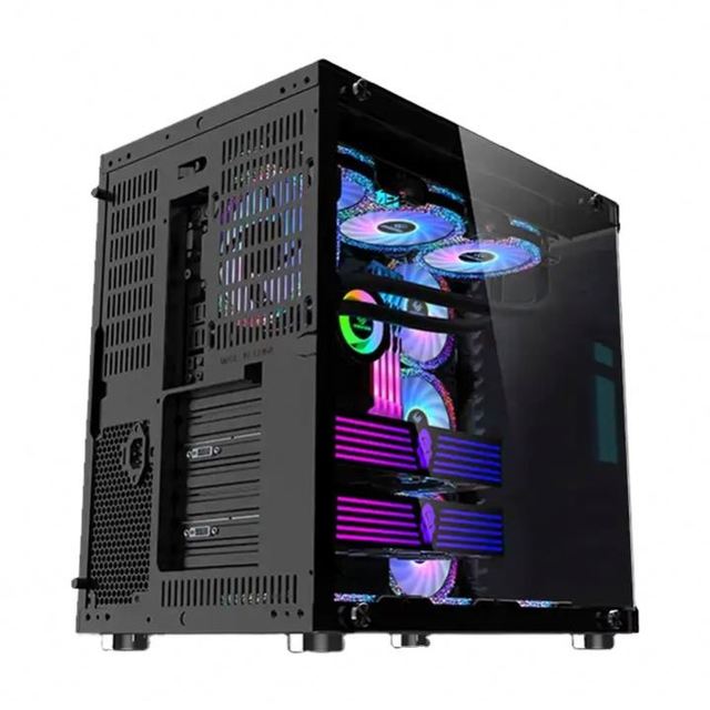 OEM Gamer Tempered Glass Side Panel Table PC Desk RGB Water-Cooling Computer Gaming Case