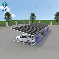 Solutions de montage photovoltaïque pour carport solaire écologiques pour la recharge de véhicules électriques, galvanisation à chaud, résistant au vent et à la neige