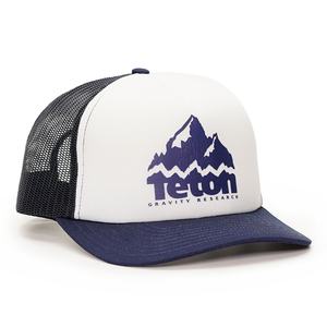 Custom 5 Panel <b>Foam</b> Print logo Navy <b>Blue</b> Trucker Hats Mesh Back Caps - Product Image 3