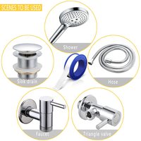 Ruban de plombier en PTFE, ruban d'étanchéité pour tuyaux et filetages de plomberie, scellant d'étanchéité en PTFE pour pomme de douche, blanc